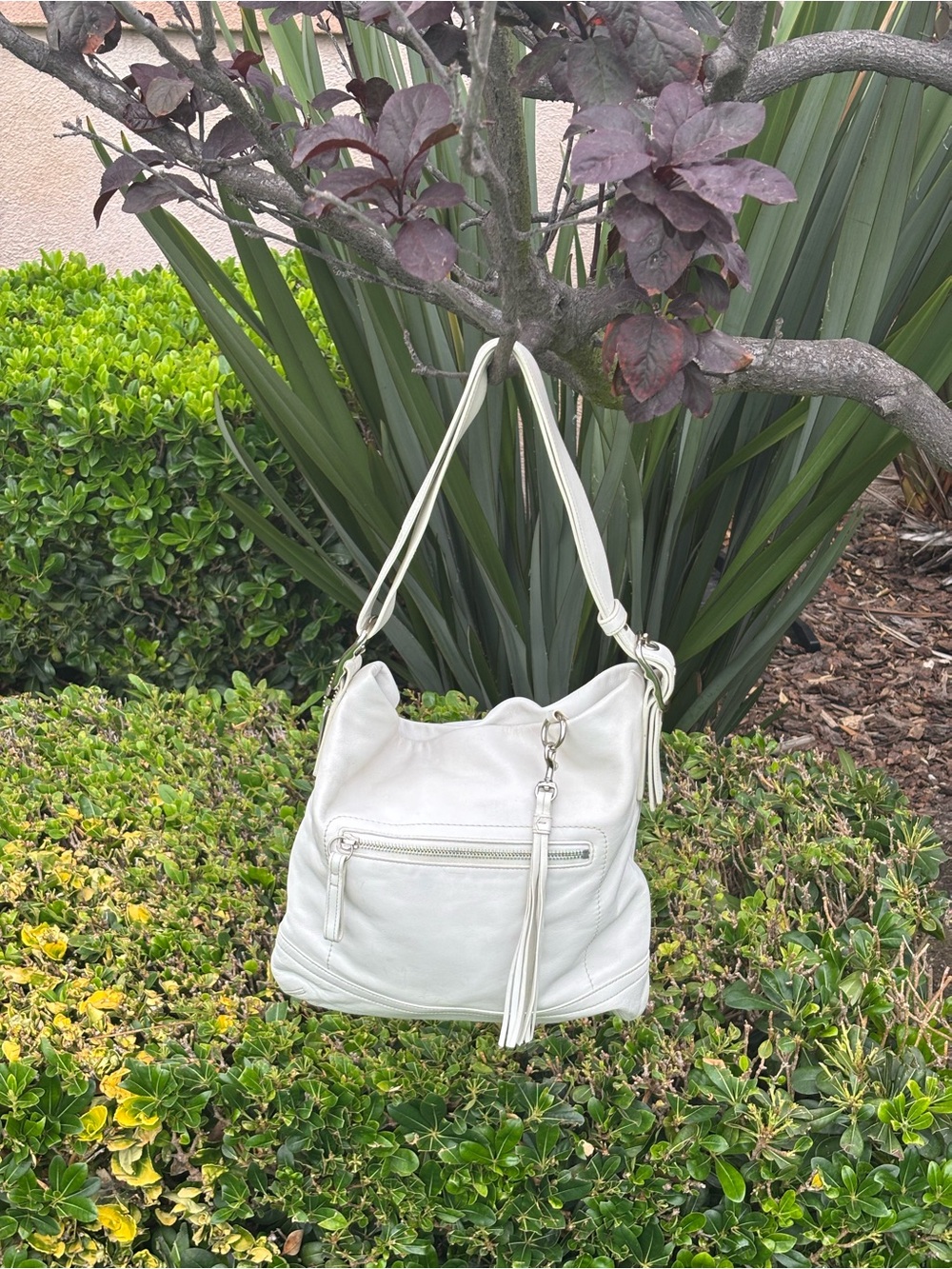 COACH -1414 White Tassel Shoulder Bag Vintage